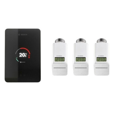 Kit Easy Control CT 200 preto + 3 válvulas de radiador inteligente, Bosch 7736701394