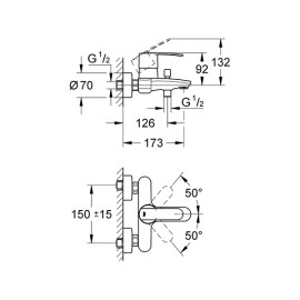 Misturadora banheira Wave Cosmo, Grohe 23209000