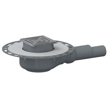 Sifão chão TistoPlan VC10 com grelha e aro em inox 10x10 cm e tela, Dallmer 513748