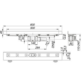 Base ceraline à parede 500 mm, Dallmer 520111