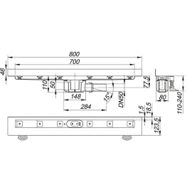 Base ceraline à parede 700 mm, Dallmer 520135