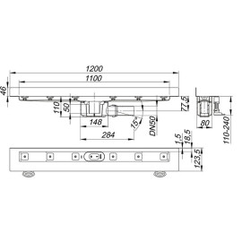 Base ceraline à parede 1100 mm, Dallmer 520180