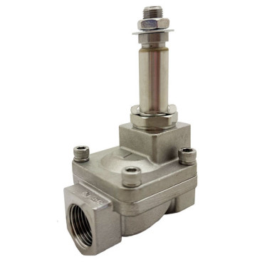 Corpo eletroválvula 1/2'' de inox, acionamento indireto e normalmente fechada com juntas FKM, Aignep RSP-15J
