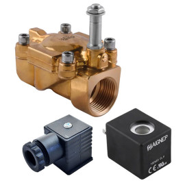 Eletroválvula 2/2 3/4'' de latão, acionamento indireto e normalmente fechada com juntas NBR, 24V AC, Aignep