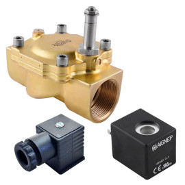 Eletroválvula 2/2 1''1/4 de latão, acionamento indireto e normalmente fechada com juntas NBR, 220V AC, Aignep