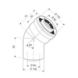 Curva 90° de 60/100 mm para exaustão de esquentadores, Bosch 7736995071