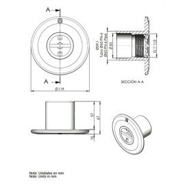 Boca de aspiração colar 63 mm para betão, Astralpool 00300