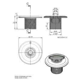 Boca de impulsão 2'' para betão, Astralpool 00295