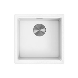 Cuba AMBAR 40 branco, 450x452 mm, com tábua, válvula e sifão incluídos, Rodi K0000005