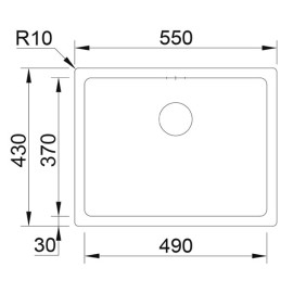 Cuba AMBAR 50 N branco, 550x430 mm, com válvula e sifão incluídos, Rodi K0000071