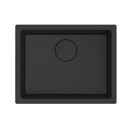 Cuba AMBAR 50 N preto, 550x430 mm, com válvula e sifão incluídos, Rodi K0000070