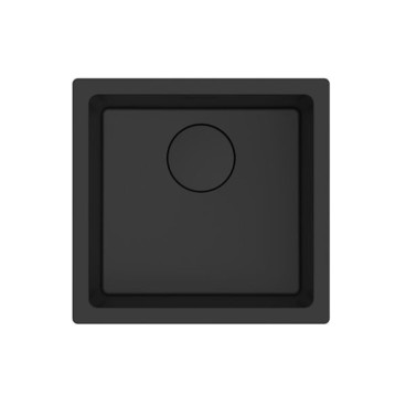 Cuba AMBAR 40 N preto, 450x430 mm, com válvula e sifão incluídos, Rodi K0000067