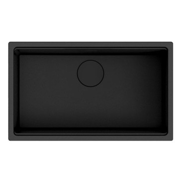 Cuba AMBAR 70 preto, 750x452 mm, com tábua, válvula e sifão incluídos, Rodi K0000007