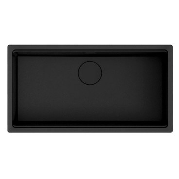 Cuba AMBAR 80 preto, 850x452 mm, com tábua, válvula e sifão incluídos, Rodi K0000010