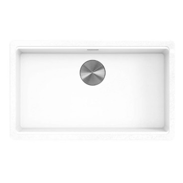 Cuba AMBAR 70 branco, 750x452 mm, com tábua, válvula e sifão incluídos, Rodi K0000008