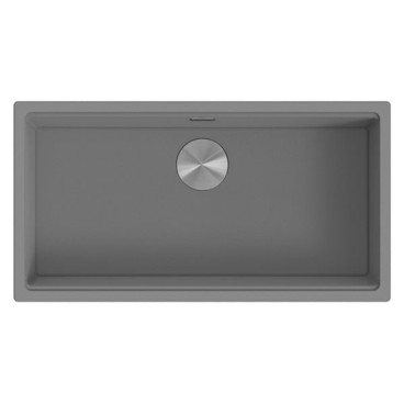 Cuba AMBAR 80 concreto, 850x452 mm, com tábua, válvula e sifão incluídos, Rodi K0000012