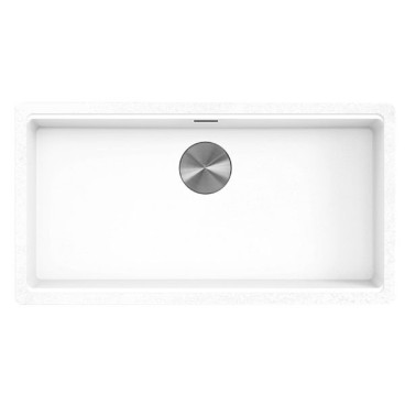 Cuba AMBAR 80 branco, 850x452 mm, com tábua, válvula e sifão incluídos, Rodi K0000011