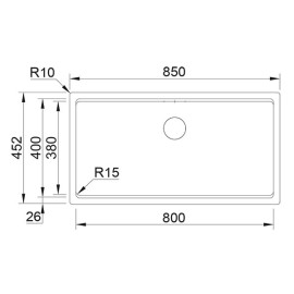 Cuba AMBAR 80 branco, 850x452 mm, com tábua, válvula e sifão incluídos, Rodi K0000011