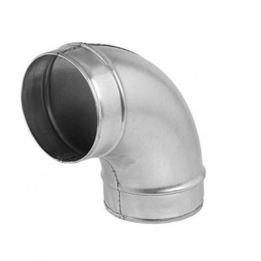 Curva Spiro estampada galvanizada 90º de 200 mm