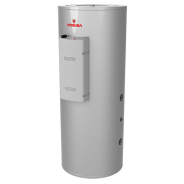 Depósito E-RENOV2 inox Duplex LDX 2101 200L, com 2 serpentinas (1 Solar + 1 Bomba de calor), vertical/solo, 1500W 230V, Videira