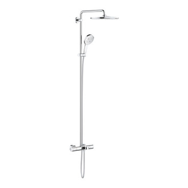 Sistema de duche com misturadora de banheira termostática e chuveiro de 310 mm Rainshower SmartActive, cromado, Grohe 26657000