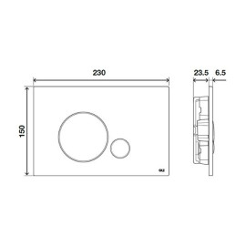 Placa de comando GLOBE Flat preto mate, OLI CG90000891508