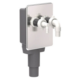 Sifão descarga duplo para máquinas de lavar com espelho inox Bonomini 3455IX45S9