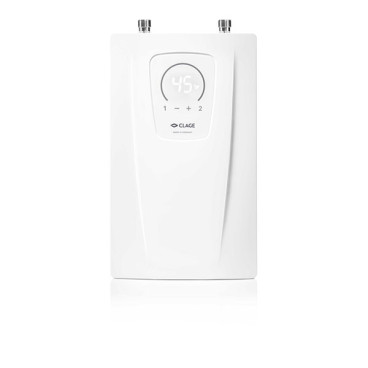 Esquentador elétrico CEX-U, 4,8 ou 5,8 l/min, 11 ou 13,5 kW, 3x16 A, 400V, ligações superiores, Clage