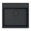 Cuba AMBAR 57 preto, 550x520 mm, com tábua, válvula e sifão incluídos, Rodi K0000085