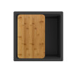 Cuba AMBAR 40 preto, 450x452 mm, com tábua, válvula e sifão incluídos, Rodi K0000004