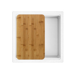 Cuba AMBAR 40 branco, 450x452 mm, com tábua, válvula e sifão incluídos, Rodi K0000005