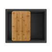 Cuba AMBAR 50 preto, 550x452 mm, com tábua, válvula e sifão incluídos, Rodi K0000001