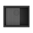 Cuba AMBAR 50 preto, 550x452 mm, com tábua, válvula e sifão incluídos, Rodi K0000001