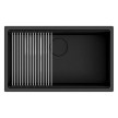 Cuba AMBAR 70 preto, 750x452 mm, com tábua, válvula e sifão incluídos, Rodi K0000007