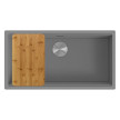 Cuba AMBAR 80 concreto, 850x452 mm, com tábua, válvula e sifão incluídos, Rodi K0000012