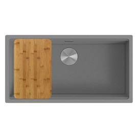 Cuba AMBAR 80 concreto, 850x452 mm, com tábua, válvula e sifão incluídos, Rodi K0000012