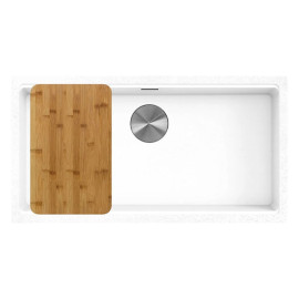 Cuba AMBAR 80 branco, 850x452 mm, com tábua, válvula e sifão incluídos, Rodi K0000011