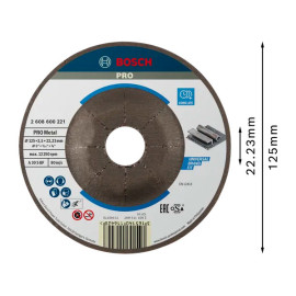 Disco para aço 125 x 2,5 mm CUR, Bosch 2.608.600.221