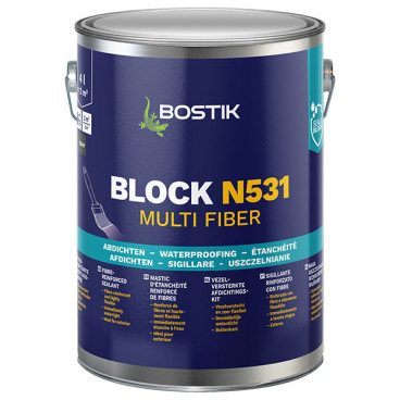 Impermeabilizante reforçado com fibras BLOCK N531 4 L, Bostik