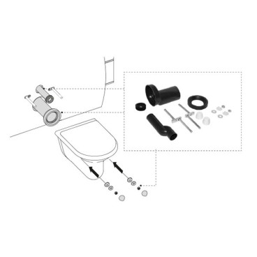 Tubos excêntricos até 2,5 cm p/loiça suspensa, OLI CM12000885108