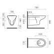Sanita suspensa ADAPT Rimless, adaptada a pessoas com mobilidade reduzida, branco, Sanitana S10213182200000 