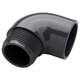 Joelho 90º macho PVC pressão colar 32 mm x 3/4'', EN1452-3, PN10