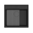 Cuba AMBAR 57 preto, 550x520 mm, com tábua, válvula e sifão incluídos, Rodi K0000085