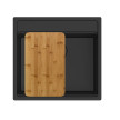 Cuba AMBAR 57 preto, 550x520 mm, com tábua, válvula e sifão incluídos, Rodi K0000085