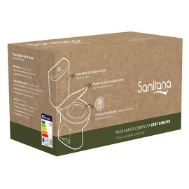 Pack CENT RIMLESS (sanita compacta descarga vertical + autoclismo entrada inferior + tampo) branco, Sanitana SP0203553200009