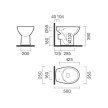 Sanita simples CENT RIMLESS, descarga horizontal, branco, Sanitana S10208581800000