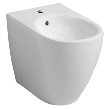 Bidé ao chão iCon com forma fechada T»56cm, furo de nível visível, branco, Geberit 234050000