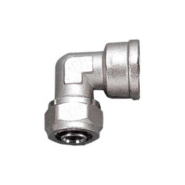 Joelho fêmea 20 mm x 3/4'' niquelada aperto para multicamada Tuboflux