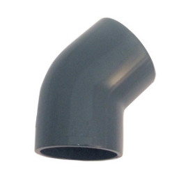 Joelho 45º PVC pressão colar 32 mm, EN1452-3, PN16