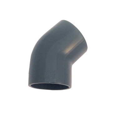 Joelho 45º PVC pressão colar 40 mm, EN1452-3, PN16